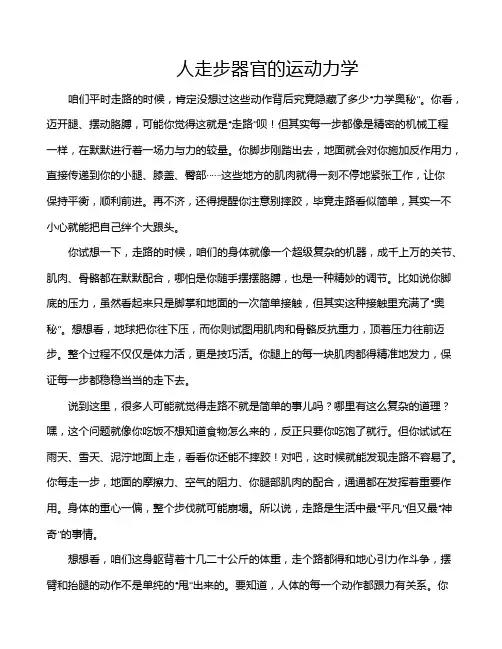 人走步器官的运动力学