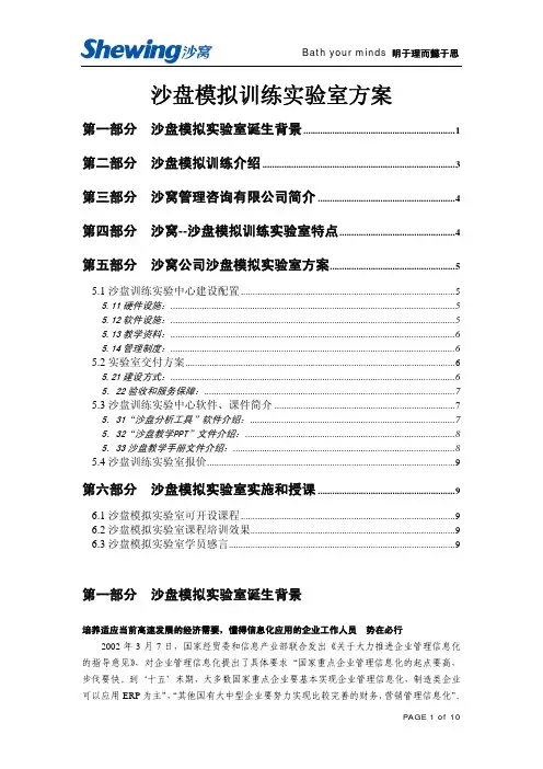 沙盘模拟训练方案