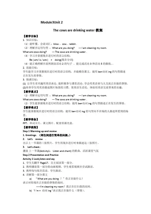 The-cows-are-drinking-water教案