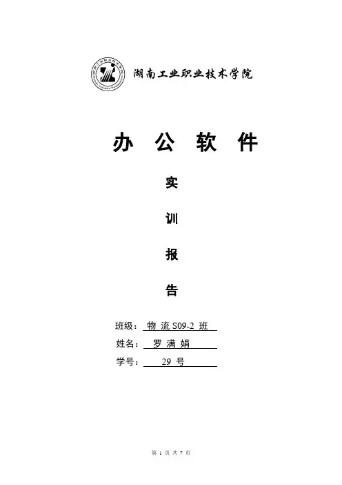 办公软件实训报告