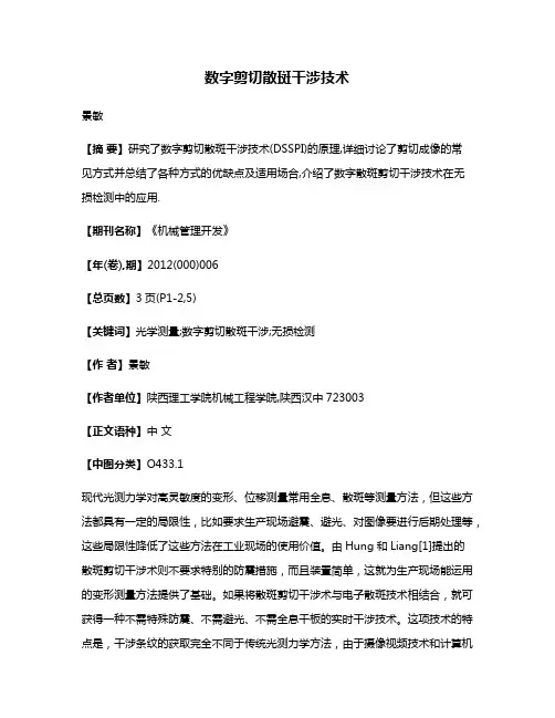 数字剪切散斑干涉技术