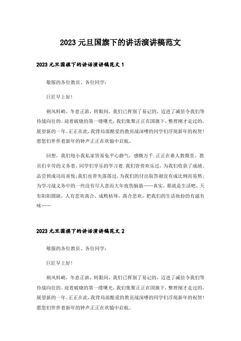 2023元旦国旗下的讲话演讲稿范文_1