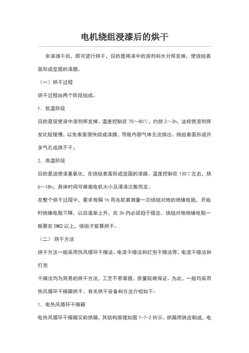 电机绕组浸漆后的烘干
