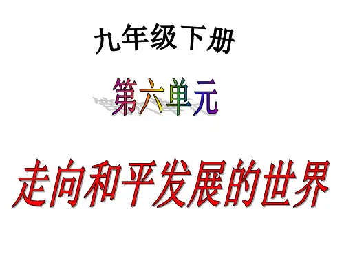 部编人教版教材九下历史第六单元 走向和平发展的世界 复习课件