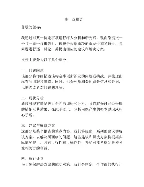 一事一议报告