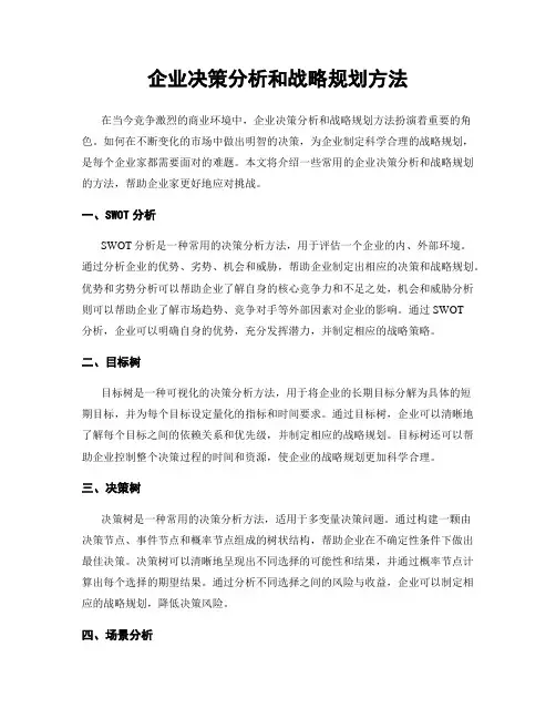 企业决策分析和战略规划方法