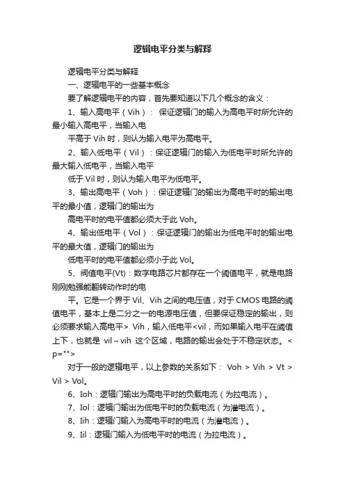 逻辑电平分类与解释