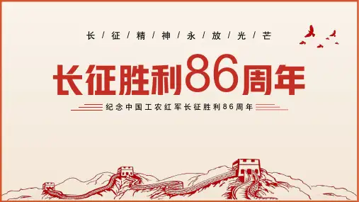 2022-2023学年高中主题班会《纪念中国工农红军长征胜利86周年》教学课件