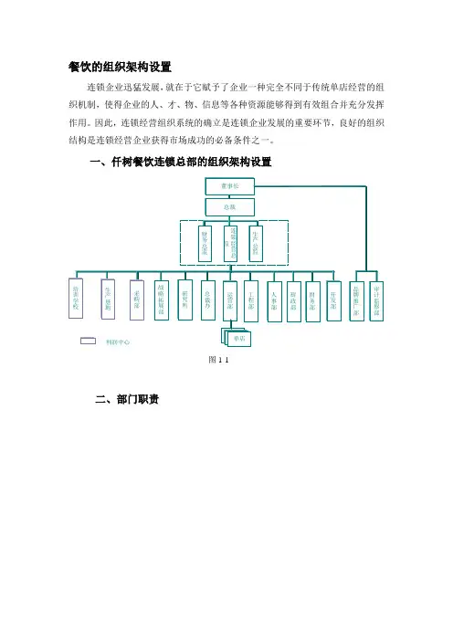 餐饮的组织架构设置