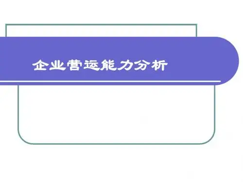 企业营运能力分析   正式
