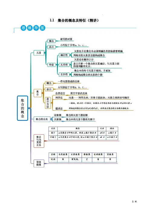 集合的概念及特征(精讲)(原卷版)