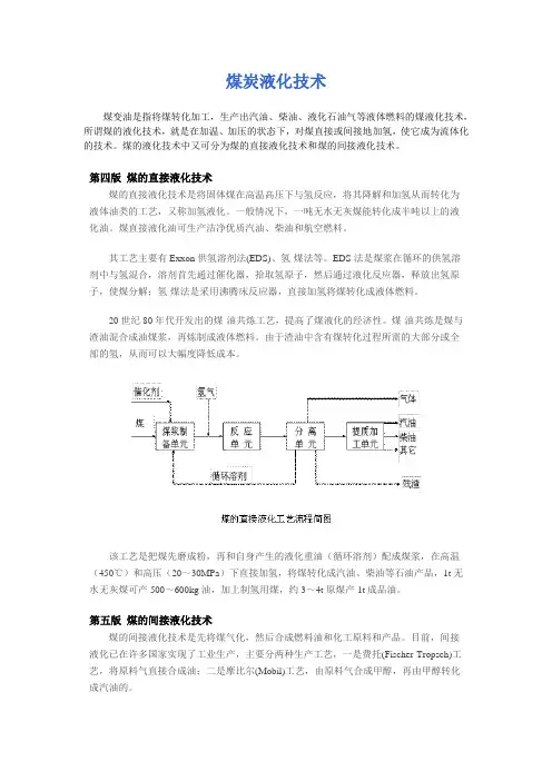 煤炭液化技术