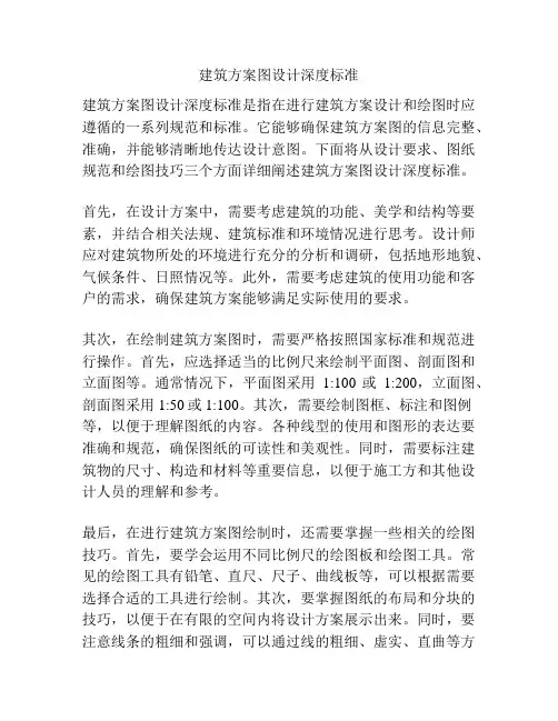 建筑方案图设计深度标准