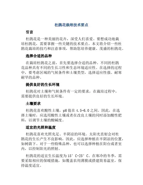 杜鹃花栽培技术要点
