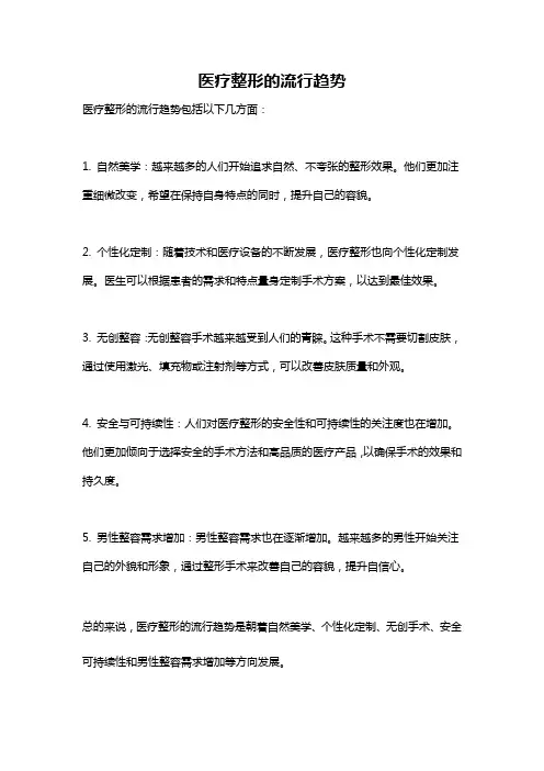 医疗整形的流行趋势