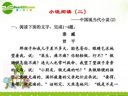 高考语文一轮复习讲义 现代文阅读 第二章专题二 小说阅读(二)课件 人教大纲版