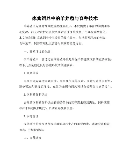 家禽饲养中的羊养殖与育种技术