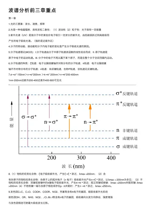 波谱分析前三章重点