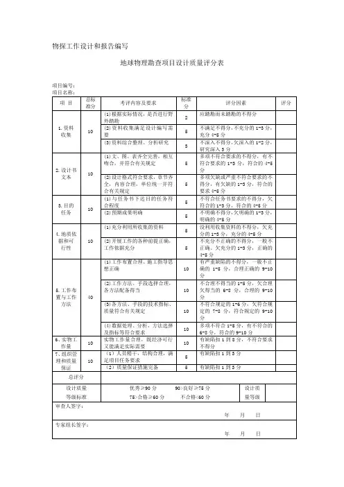 物探设计报告的编写