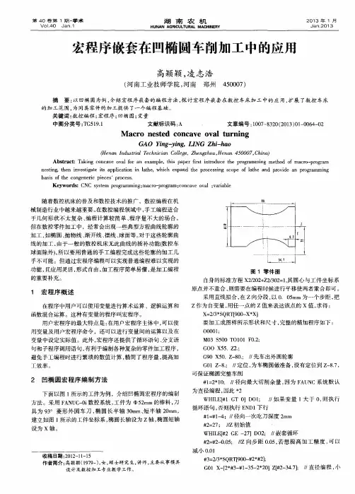 宏程序嵌套在凹椭圆车削加工中的应用