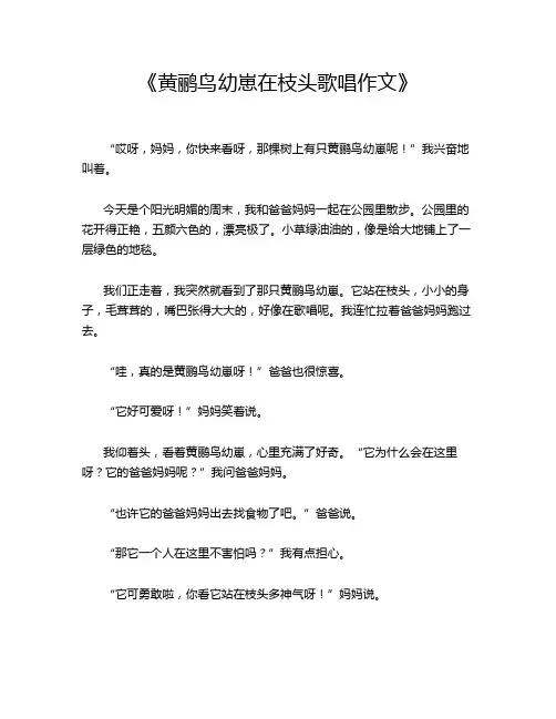 《黄鹂鸟幼崽在枝头歌唱作文》