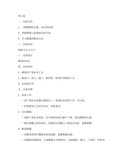 局解腮腺实验报告(3篇)