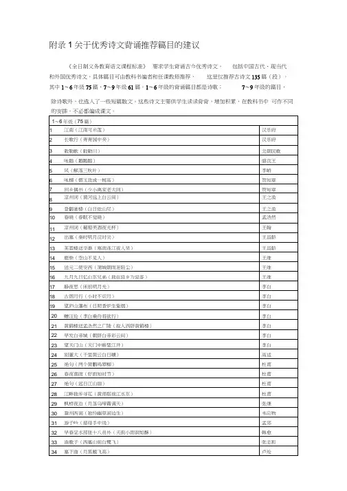 小学生必背75首古诗