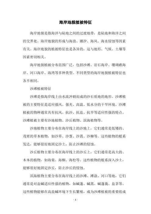 海岸地貌植被特征