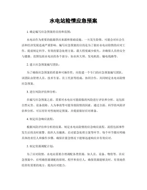 水电站险情应急预案