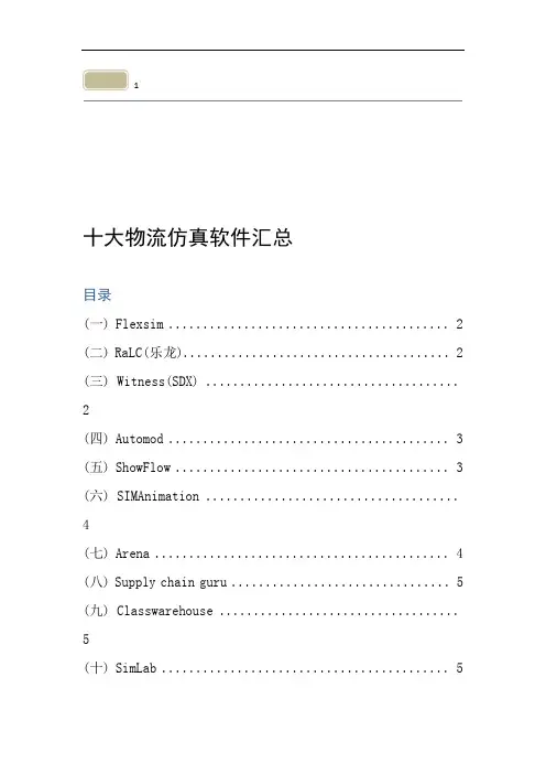 完整版十大物流仿真软件汇总