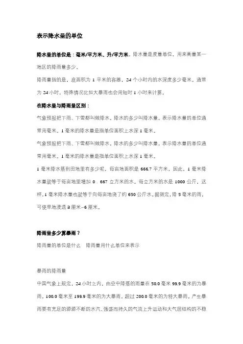 表示降水量的单位