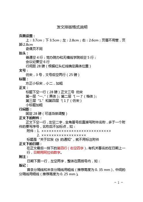 发文排版格式说明
