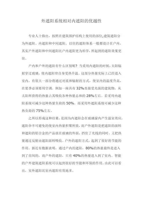 外遮阳系统相对内遮阳的优越性