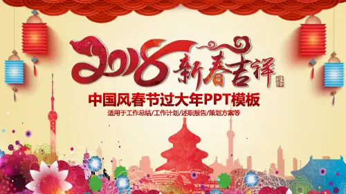 新春吉祥中国风春节过大年工作总结工作计划述职报告策划方案PPT模板