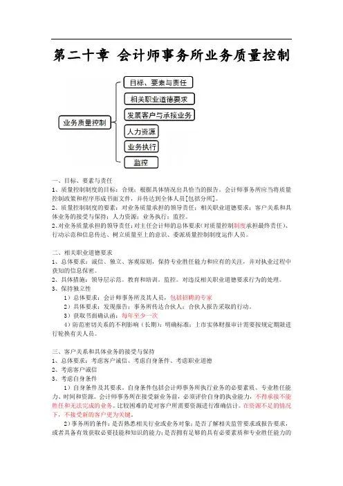 会计师事务所业务质量控制