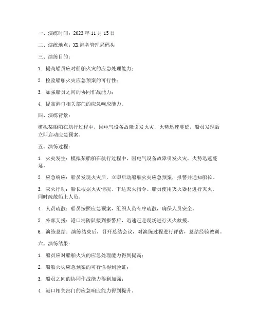 船舶火灾应急预案演练记录