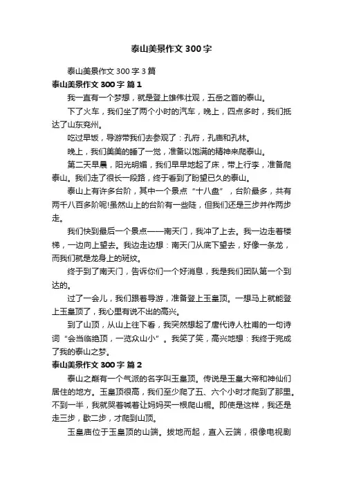 泰山美景作文300字3篇