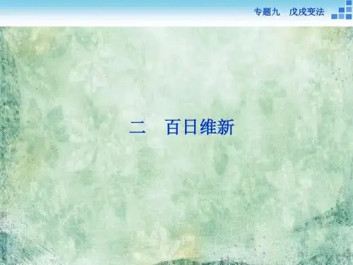 历史人民版选修1 专题九二百日维新 课件