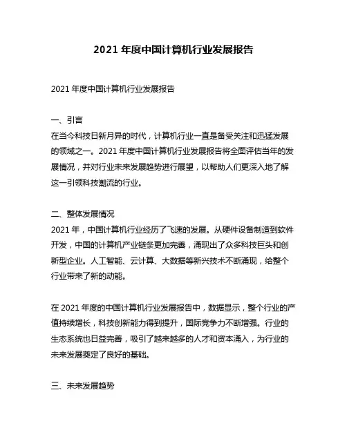 2021年度中国计算机行业发展报告