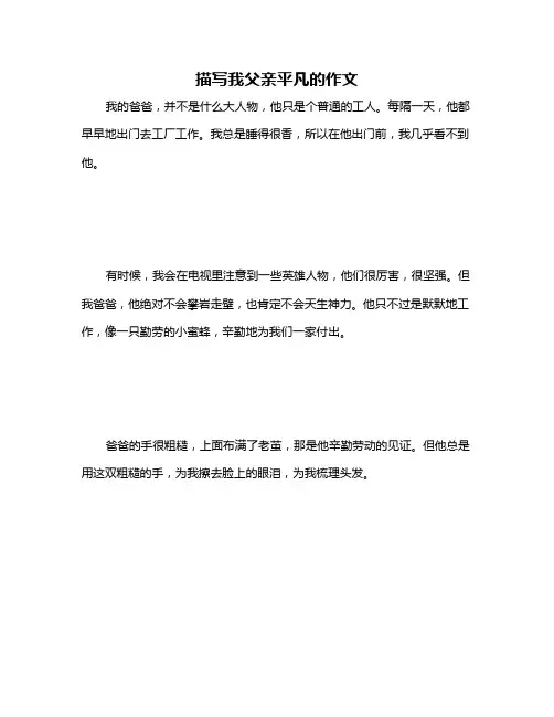 描写我父亲平凡的作文