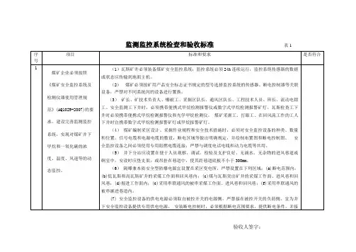 监测监控系统的验收标准