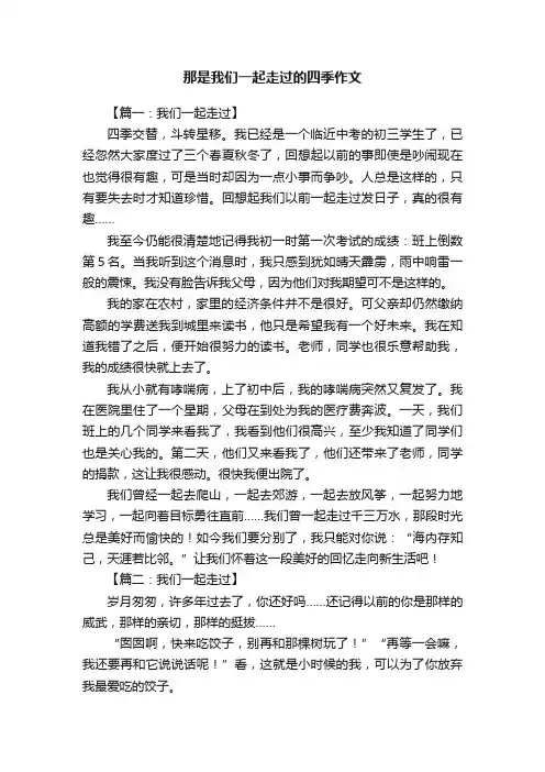 那是我们一起走过的四季作文