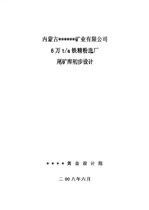 yantubbs-内蒙某铁矿尾矿库初步设计