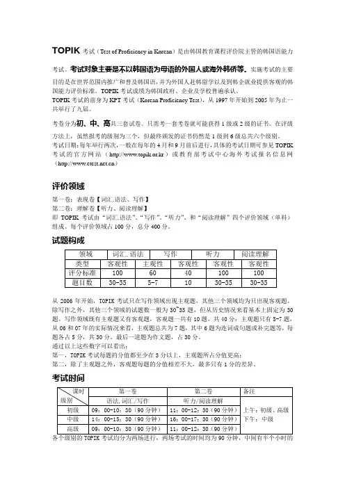 TOPIK考试
