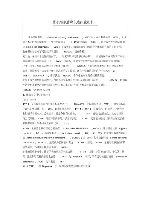 非小细胞肺癌免疫组化指标