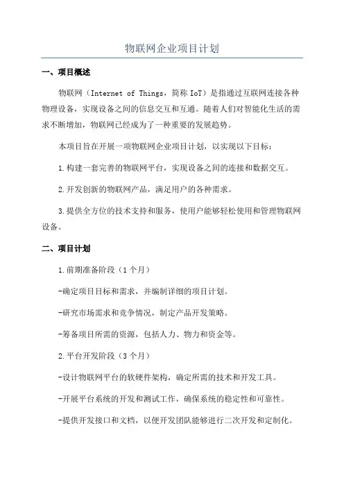 物联网企业项目计划