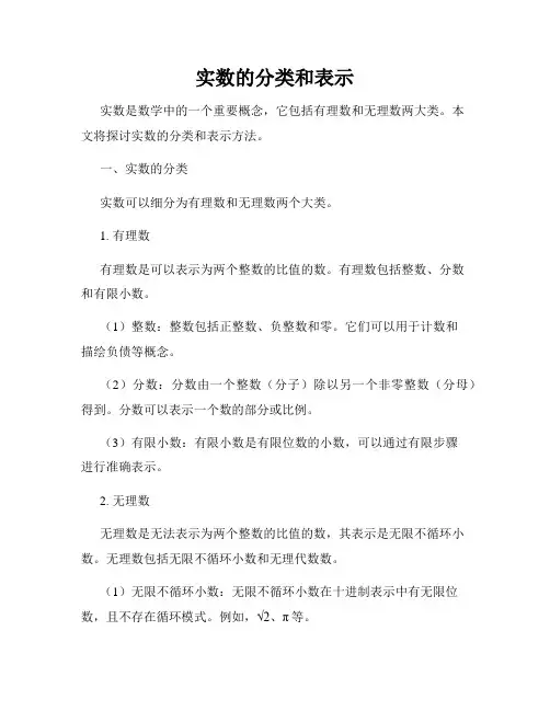 实数的分类和表示