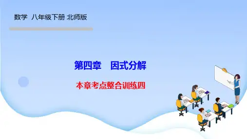 北师版八年级数学下册优秀作业课件(BS) 第四章 因式分解 本章考点整合训练四