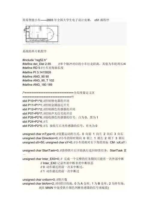 简易智能小车_源程序