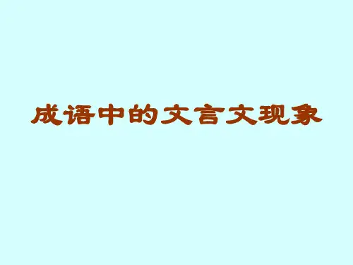 成语中的文言文现象